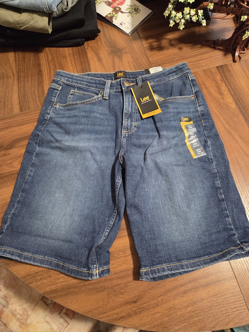 Lee Women’s Classic Denim Bermuda Shorts — Blue 9" Inseam